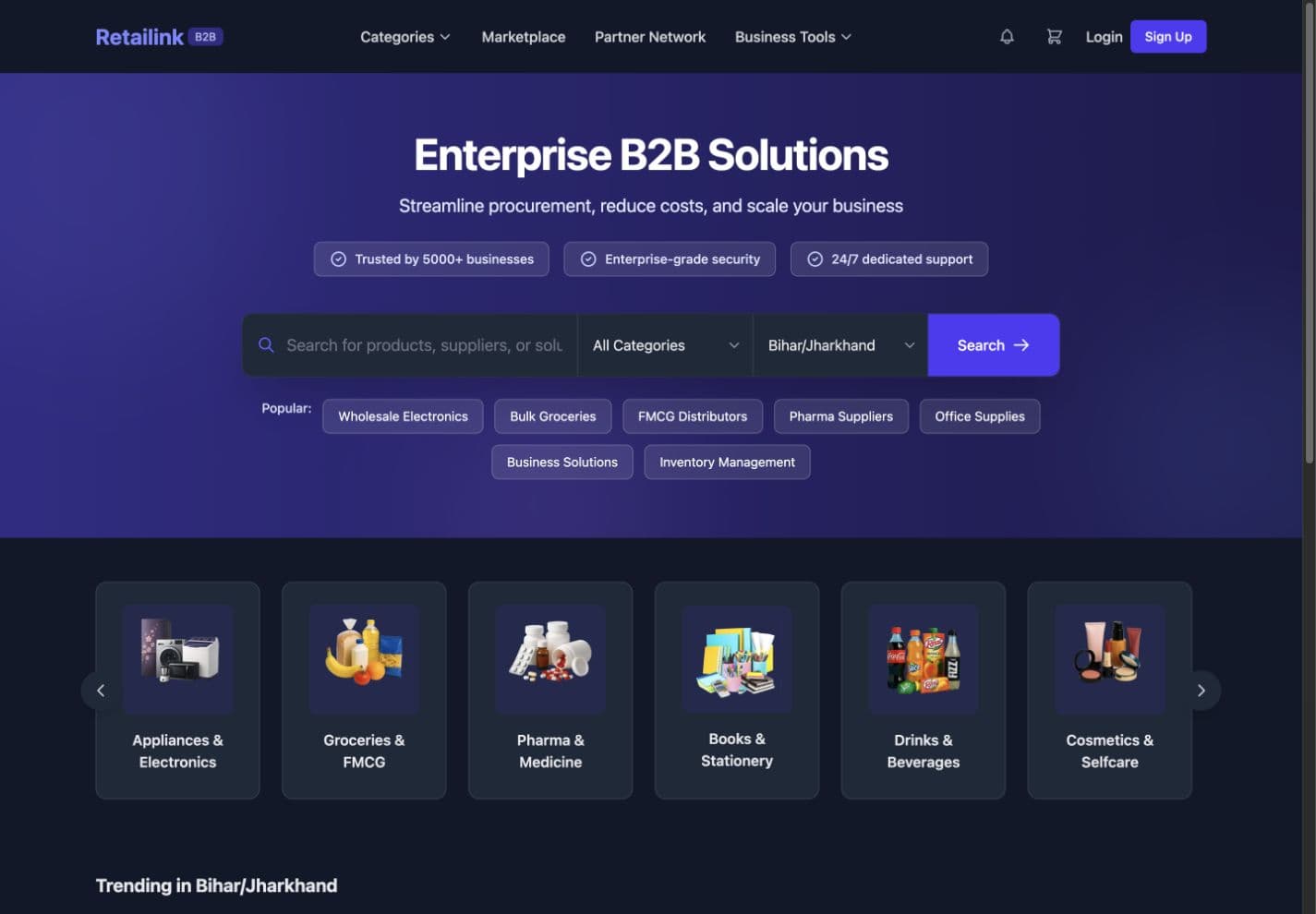 RetaiLink enterprise B2B marketplace website